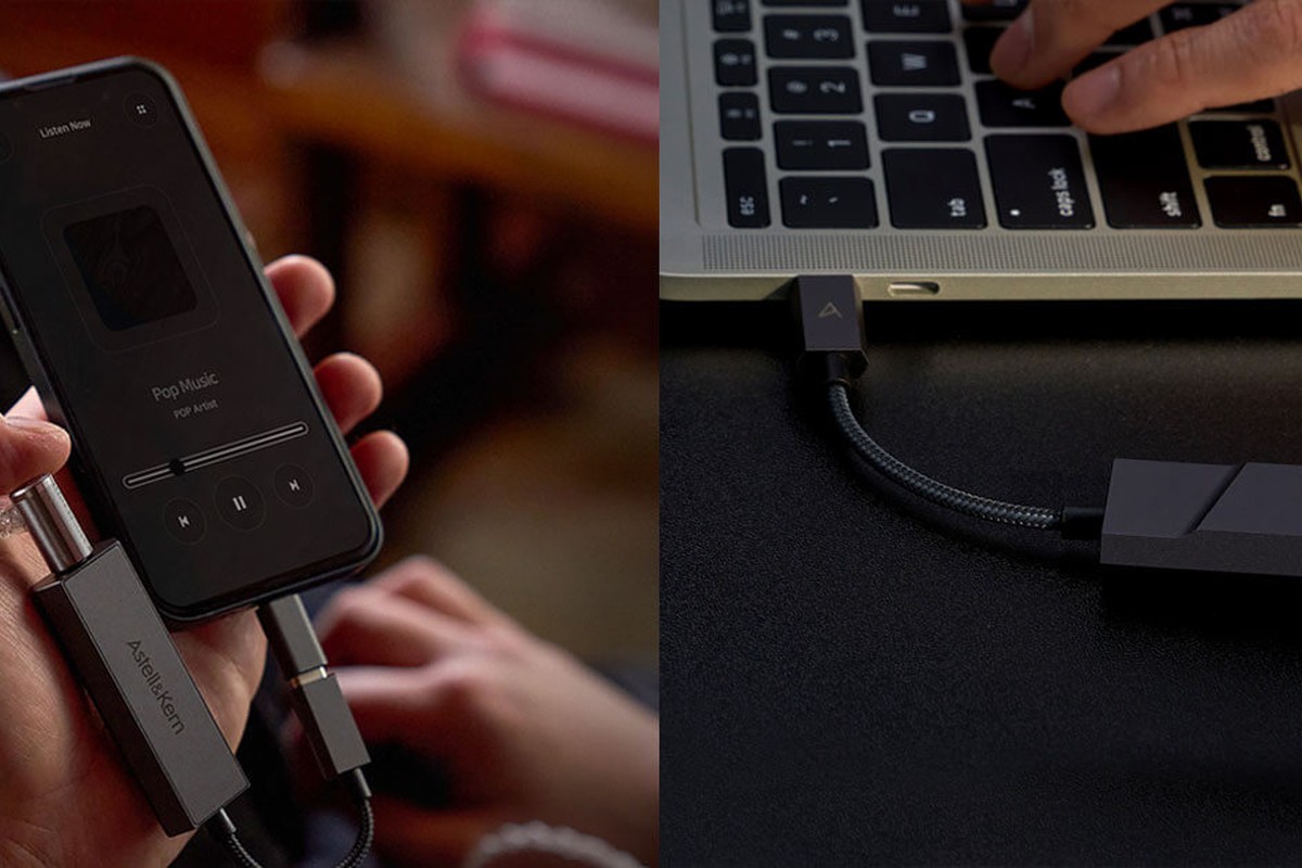DAC USB Astell&Kern AK HC2 relié à un smartphone