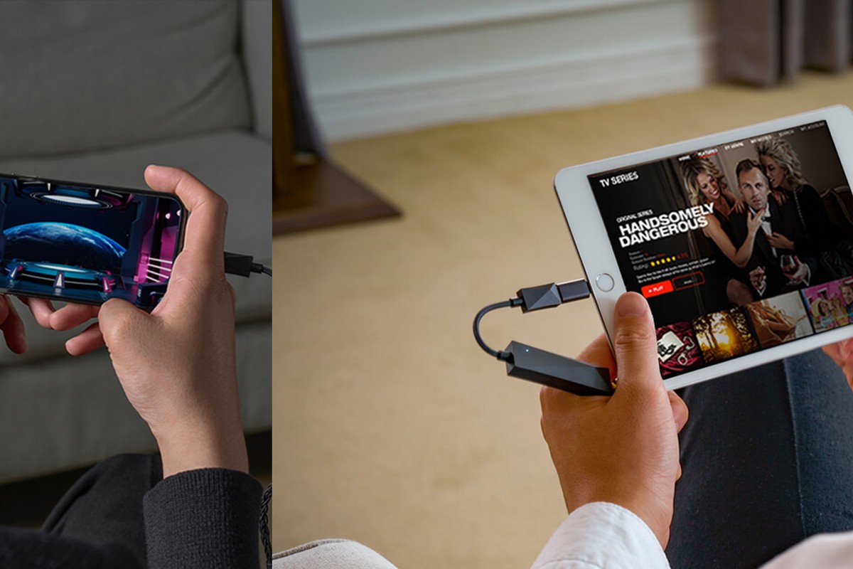 DAC USB Astell&Kern AK HC3 relié à un smartphone