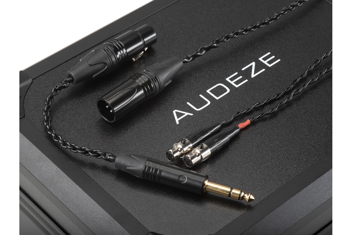 Braided cable and XLR connector on a black background