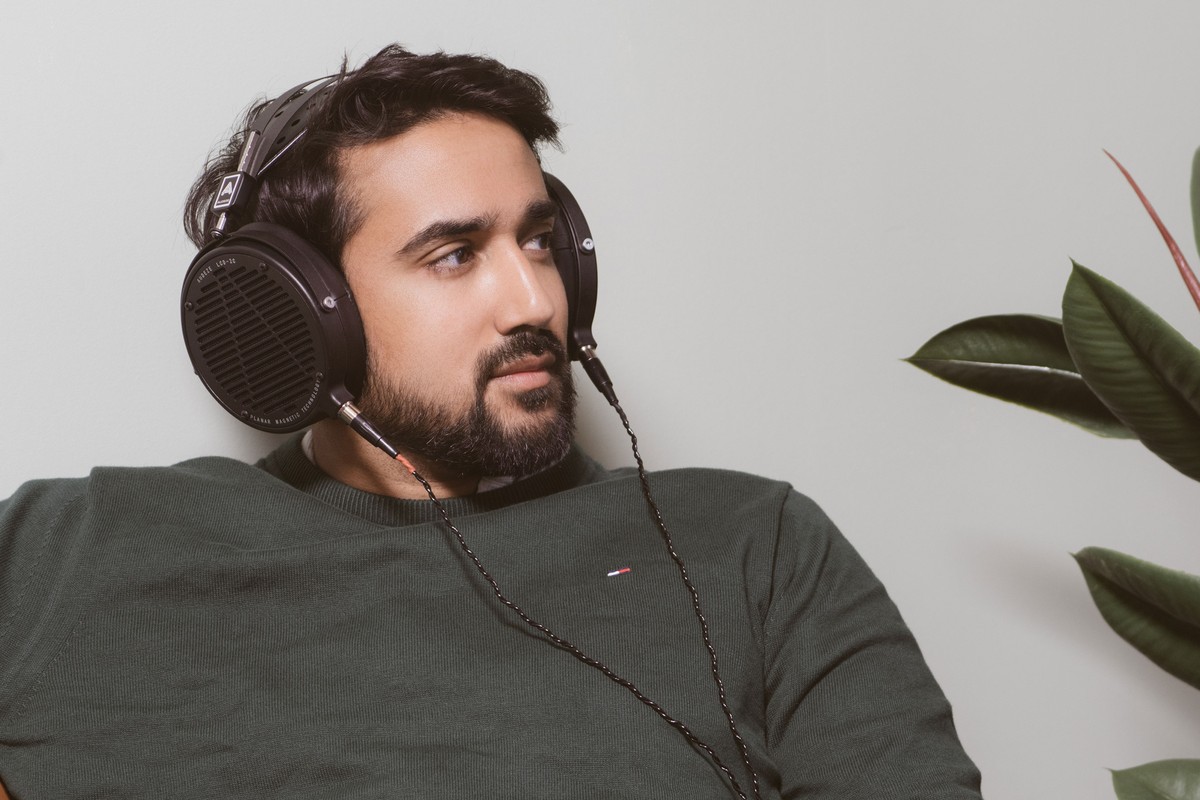 Audeze LCD-2 Classic headphones resting on a desk