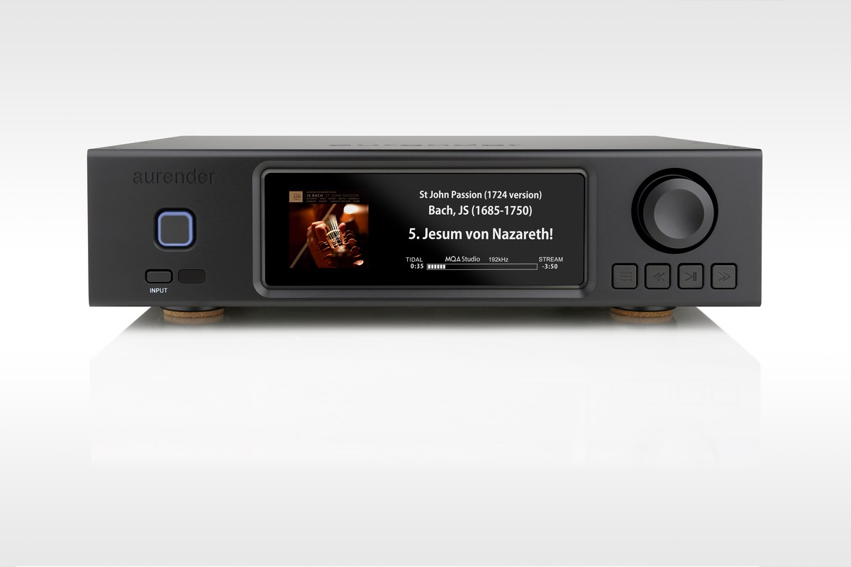 Aurender A200 music server in black, front panel