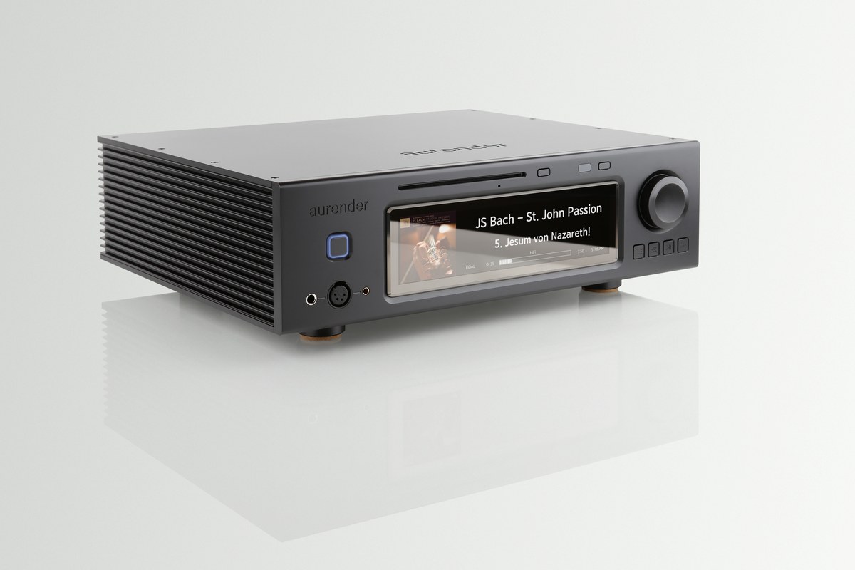 The same unit in black, seen from three-quarters