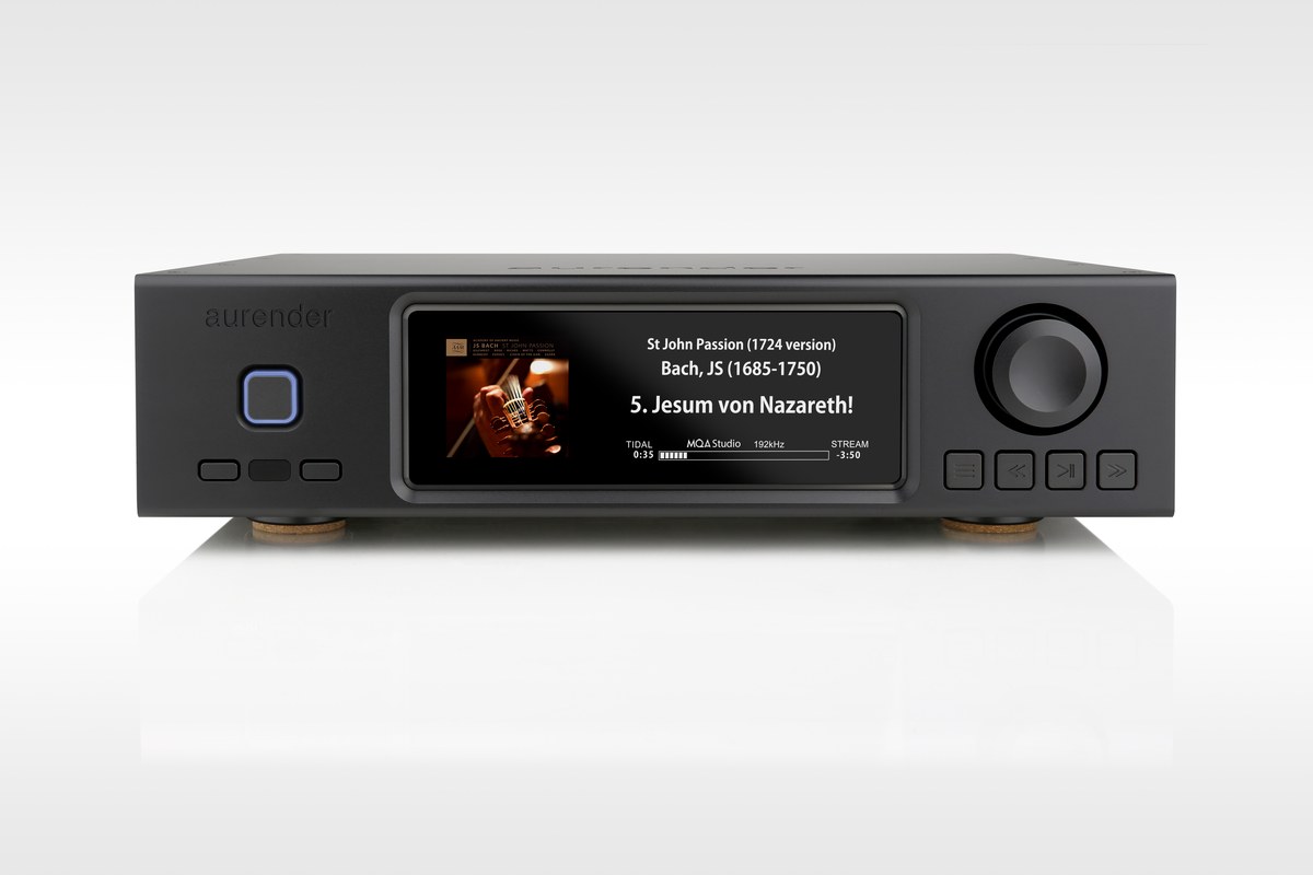 Aurender A1000 music server in black, front panel