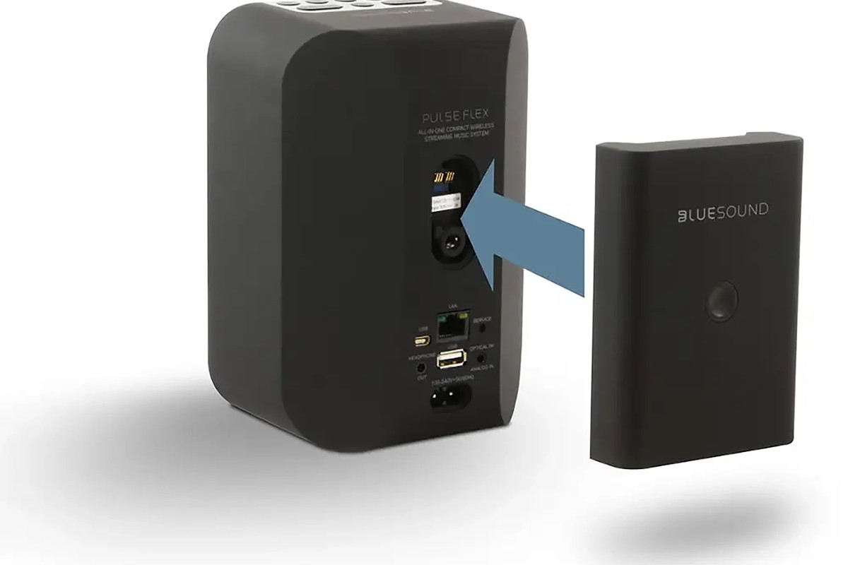 Schéma de fixation du pack sur l'arrière de l'enceinte