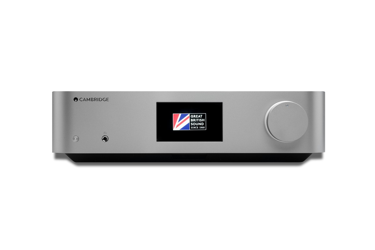 Préamplificateur réseau vu de face, molette de volume centrale