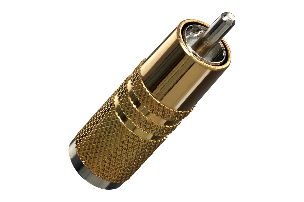 Male GRMO RCA plug, gold-plated with a knurled ring