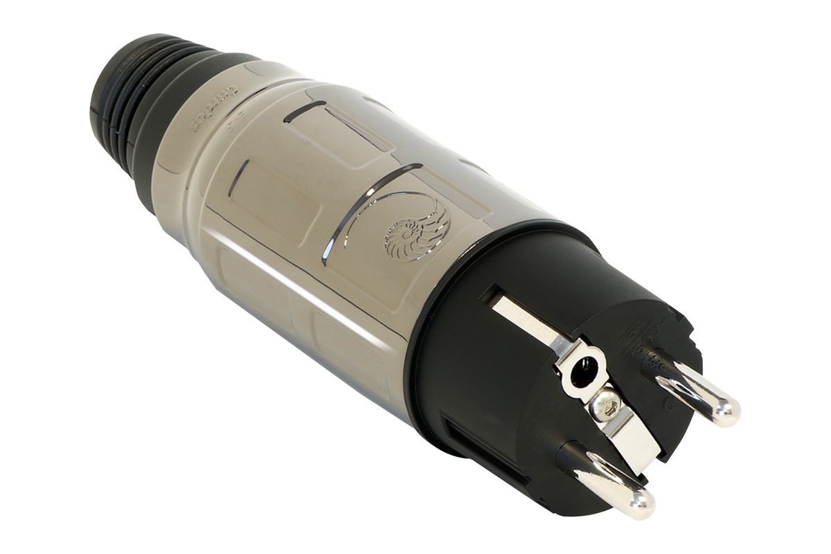 Cardas E-5 Schuko plug with light metal shell and silver-rhodium contacts