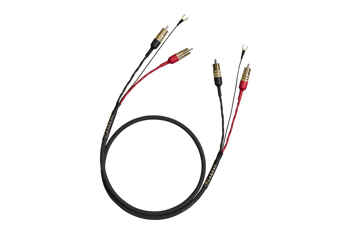 Câble phono noir à deux paires de fiches RCA et cosses de masse