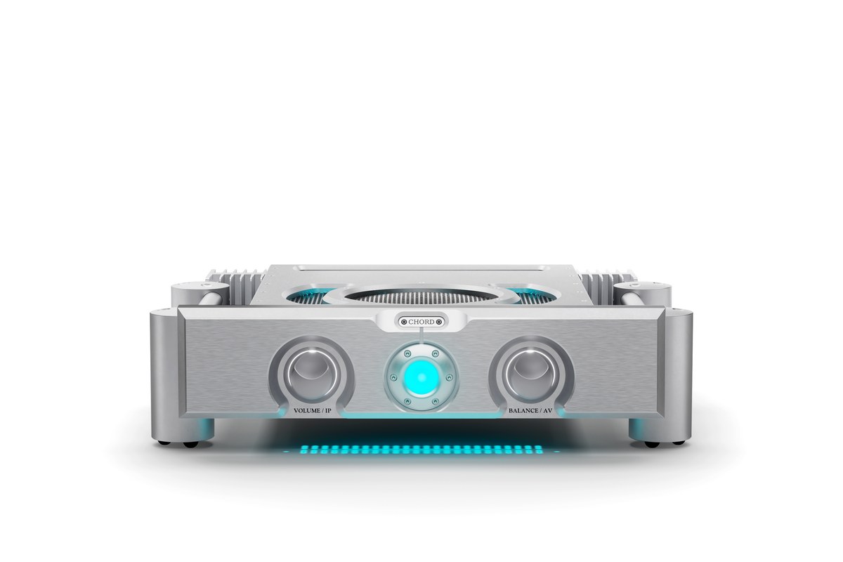 Chord Electronics ULTIMA INTEGRATED vu de face en finition argent