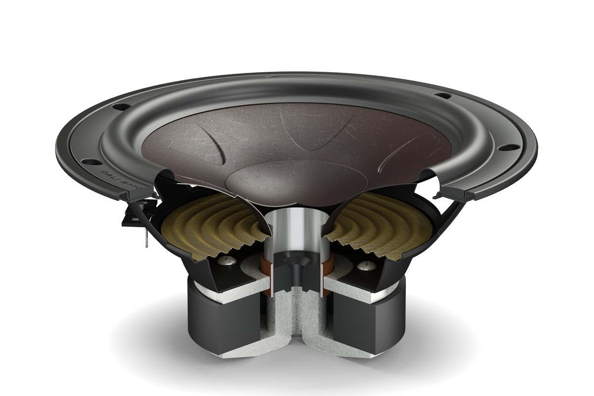 Vista in sezione di un woofer con membrana Clarity Cone