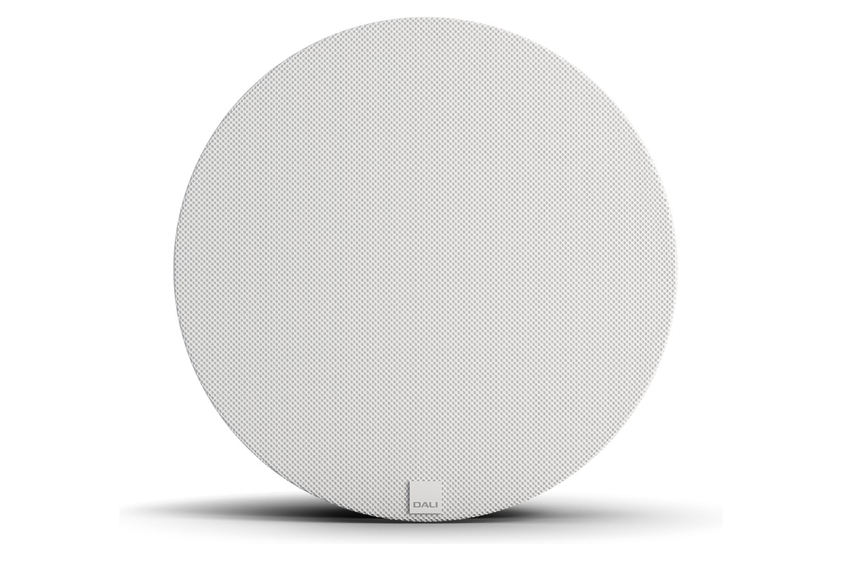 Diffusore da soffitto DALI PHANTOM K-80 visto di fronte con griglia bianca