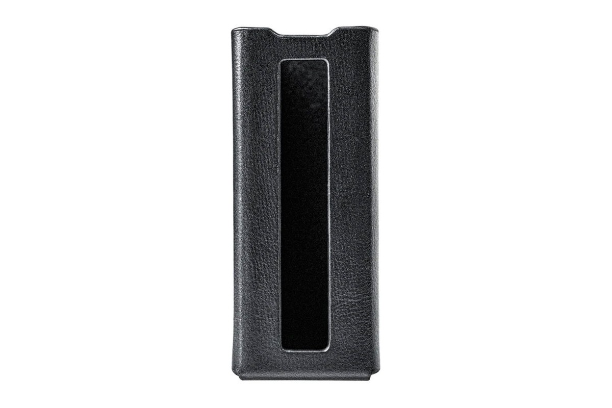 SK-KA5 black leather case, front view with its screen window