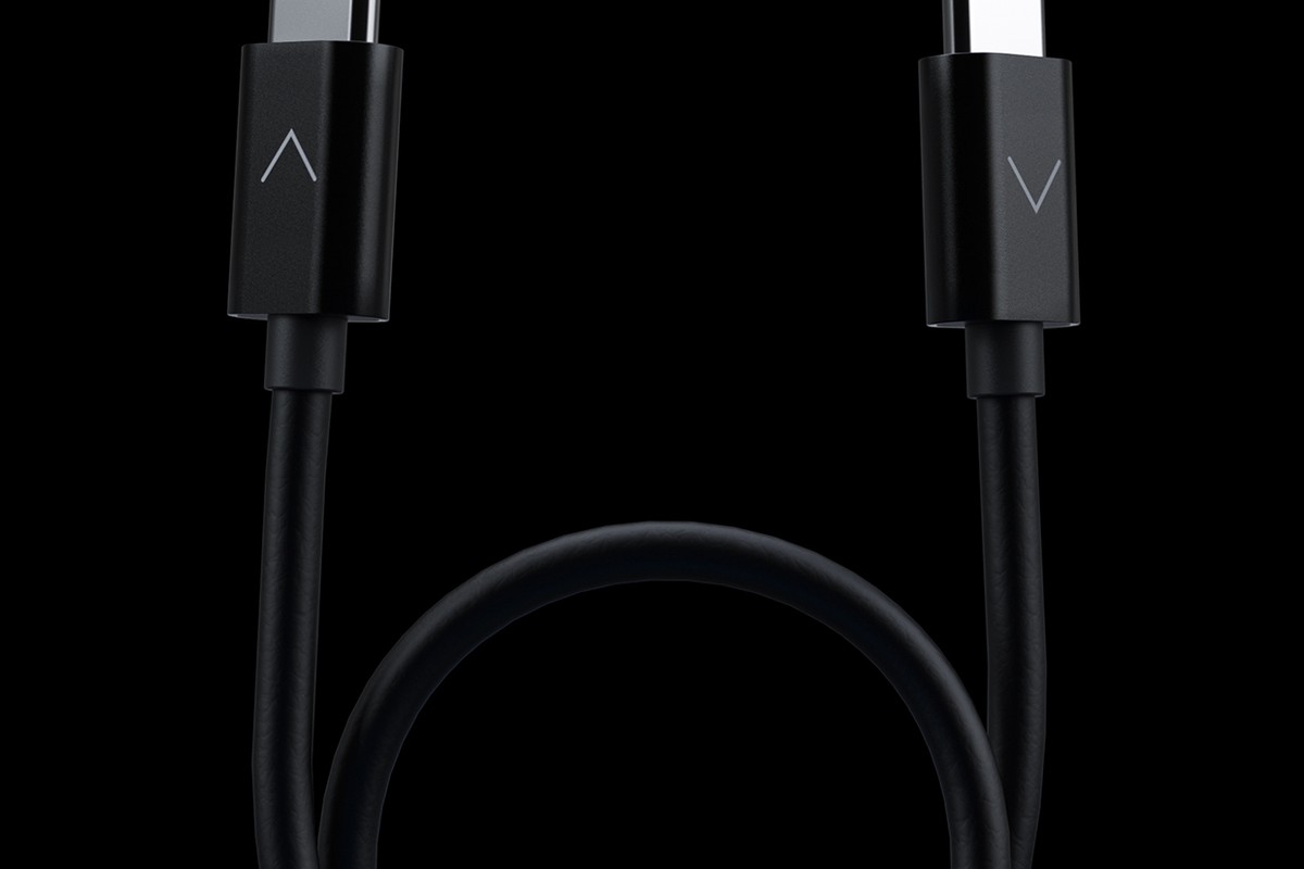 Câble USB-C vers USB-C noir avec ses deux fiches