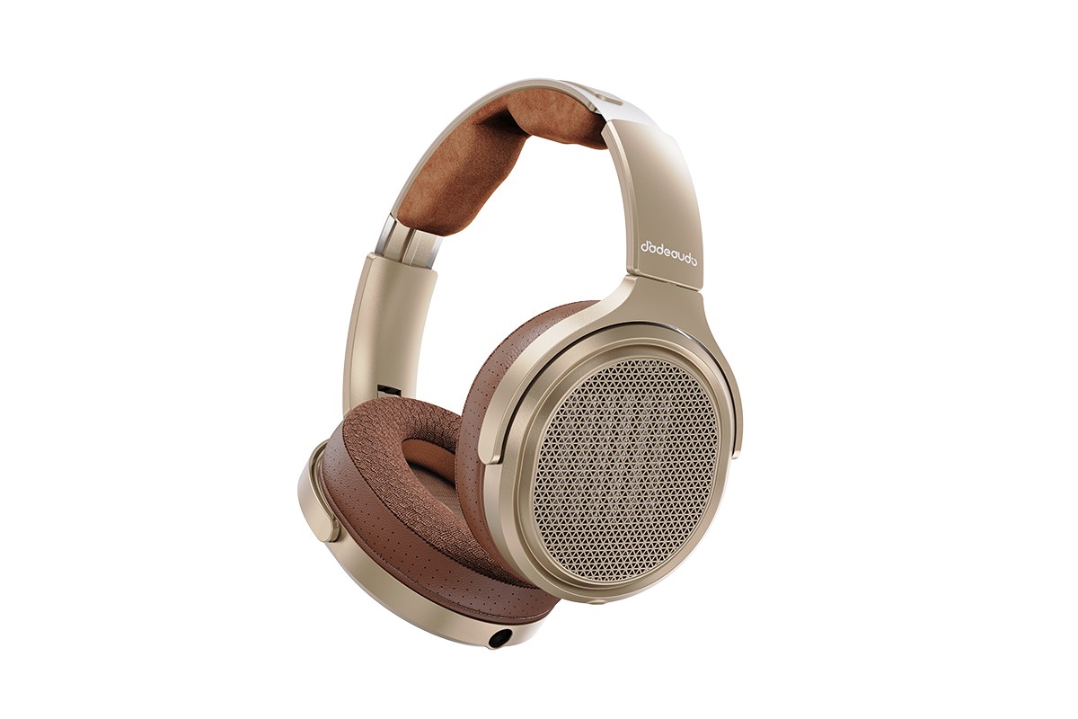 The headphones folded, hinges and headband visible