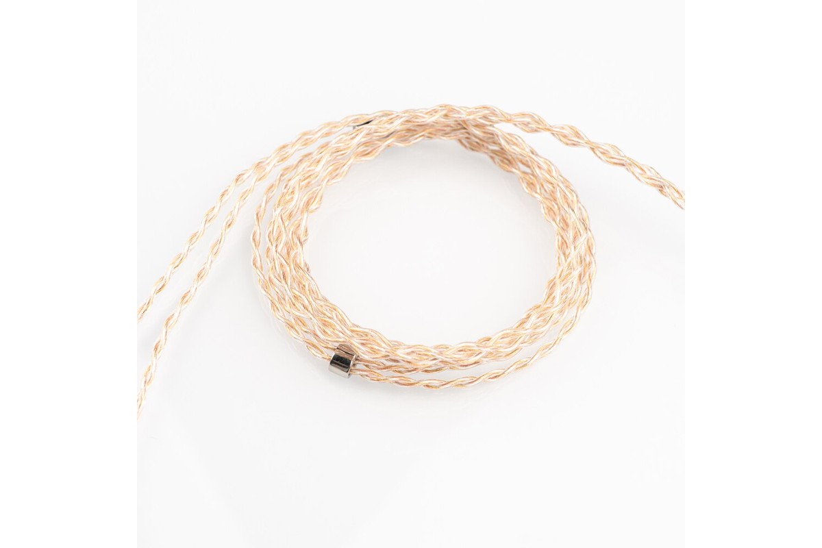 The FiiO LC-RE Pro cable fully coiled, on a white background