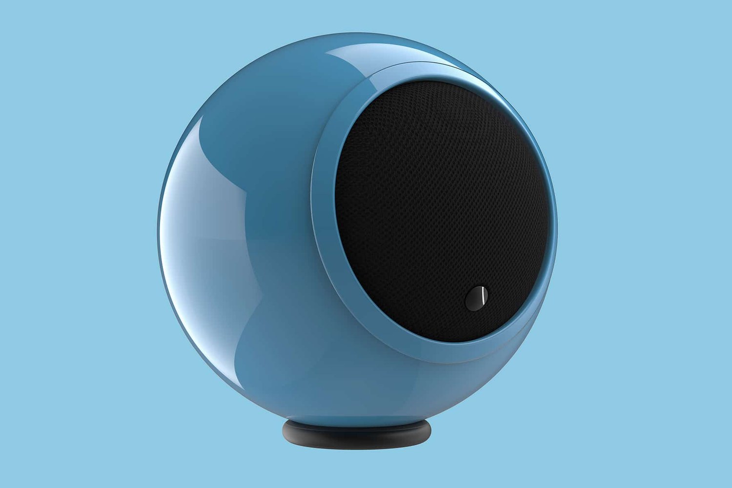 Enceinte sphérique bleu ciel sur fond bleu