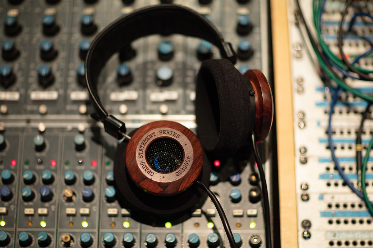Grado GS3000X headset on a studio mixer