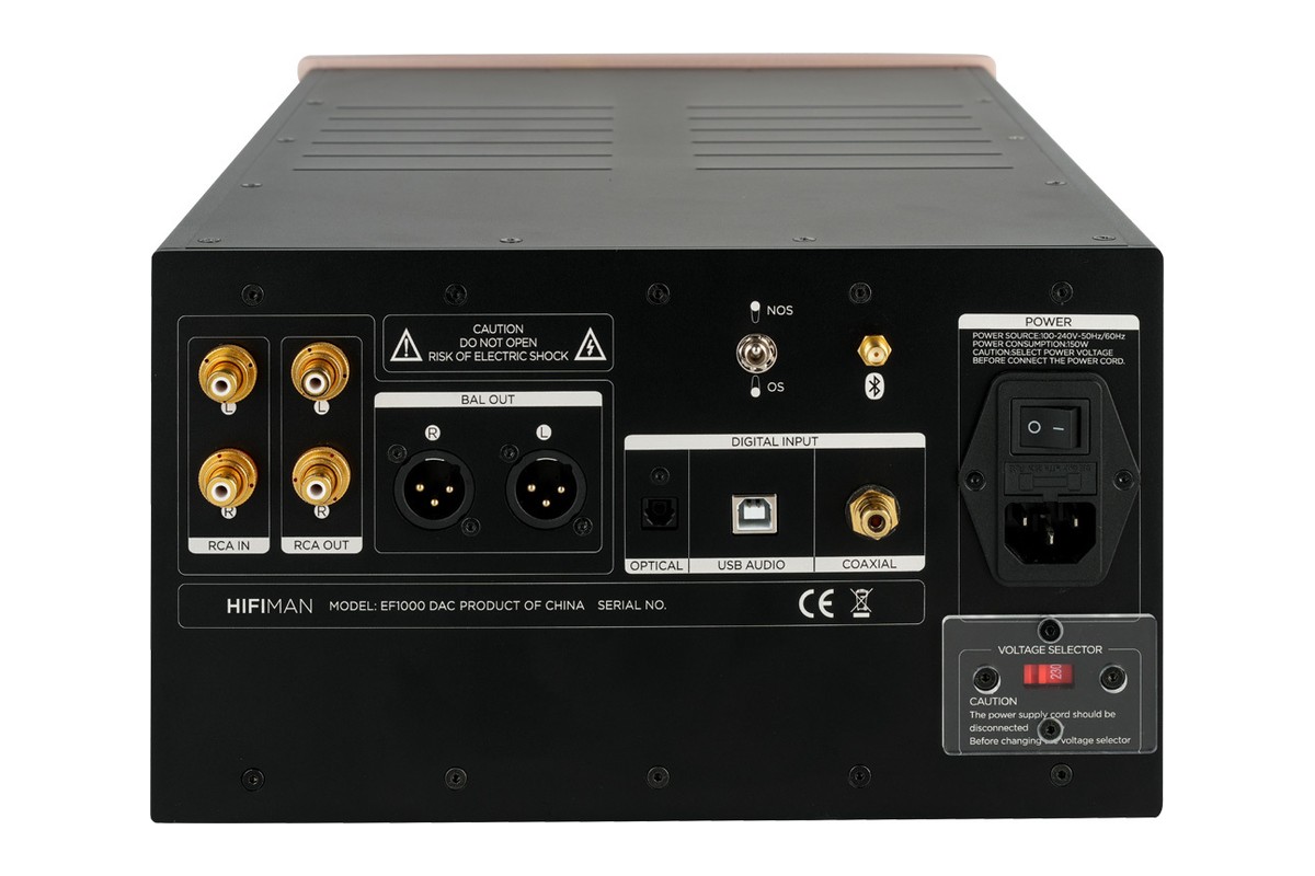 Rear panel of the unit with digital inputs and XLR outputs