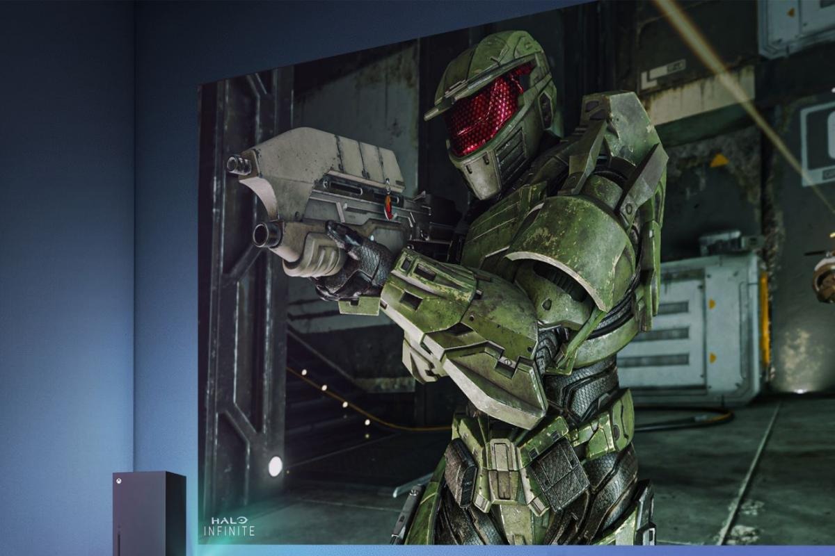 Console Xbox reliée au projecteur