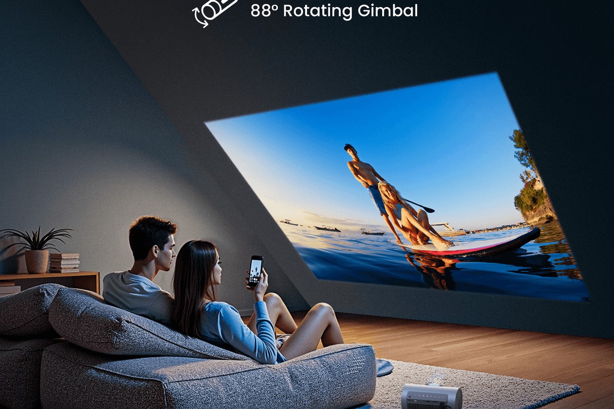 Interface Google TV du projecteur de poche