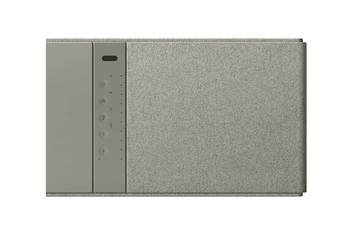 Commandes tactiles et grille textile, finition Gris Argent