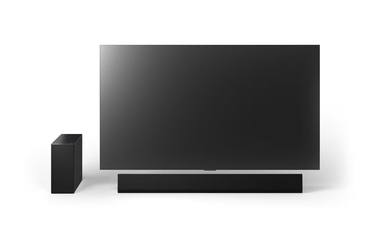 Barre de son et téléviseur LG dans un séjour