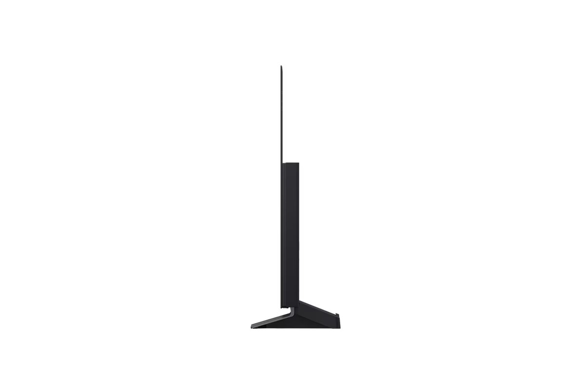 Téléviseur LG OLED48C57LA vu de profil, châssis fin