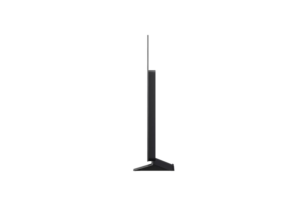 LG OLED55C57LA television seen from the side, slim chassis