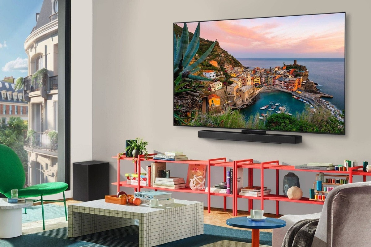 Écran OLED evo diffusant une image colorée
