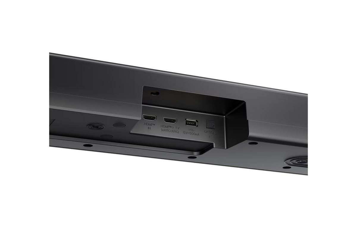 Connectique arrière de la barre de son, entrées HDMI et optique
