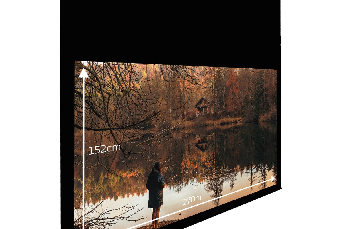 Écran Lumene Majestic HD installé en home cinéma