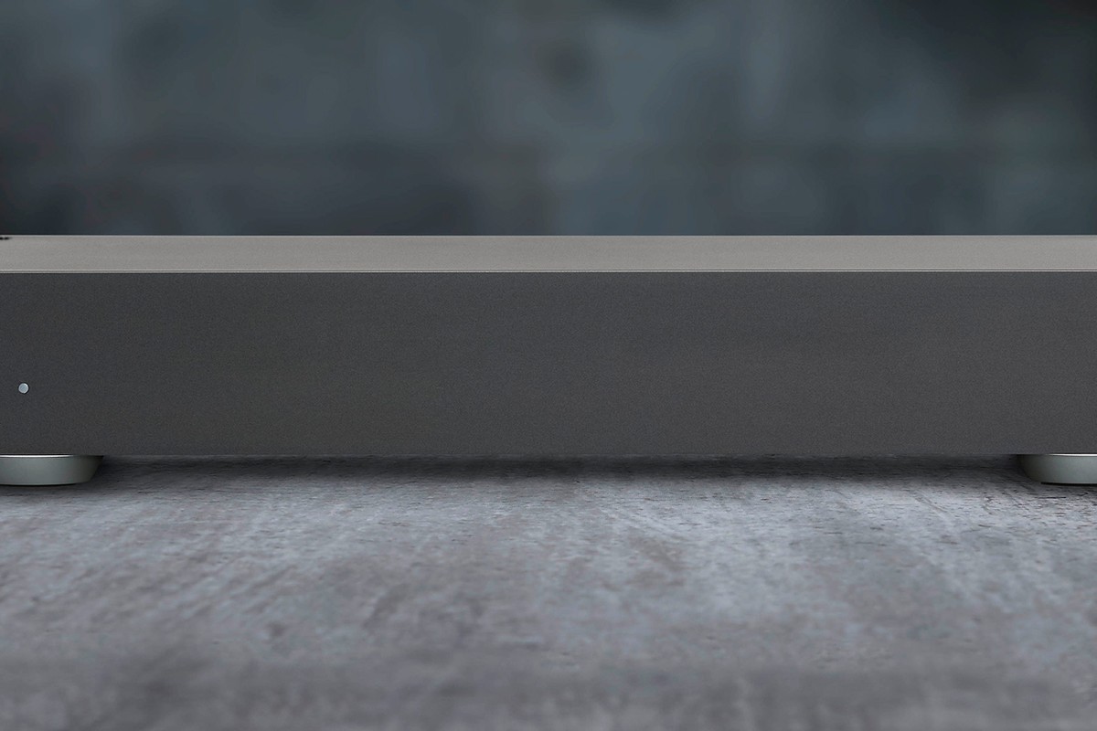 Front of the black power amplifier