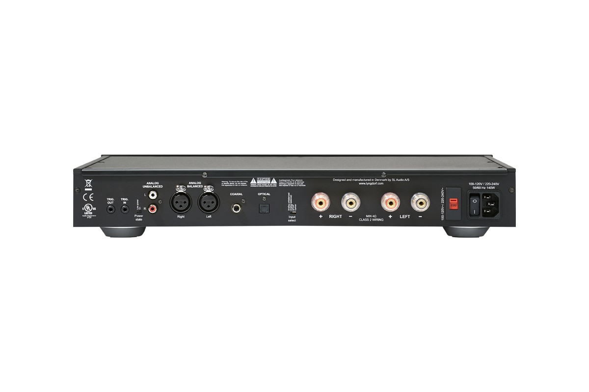 Back panel of the amplifier with its inputs
