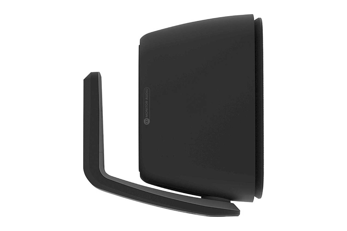 Black speaker seen from the side