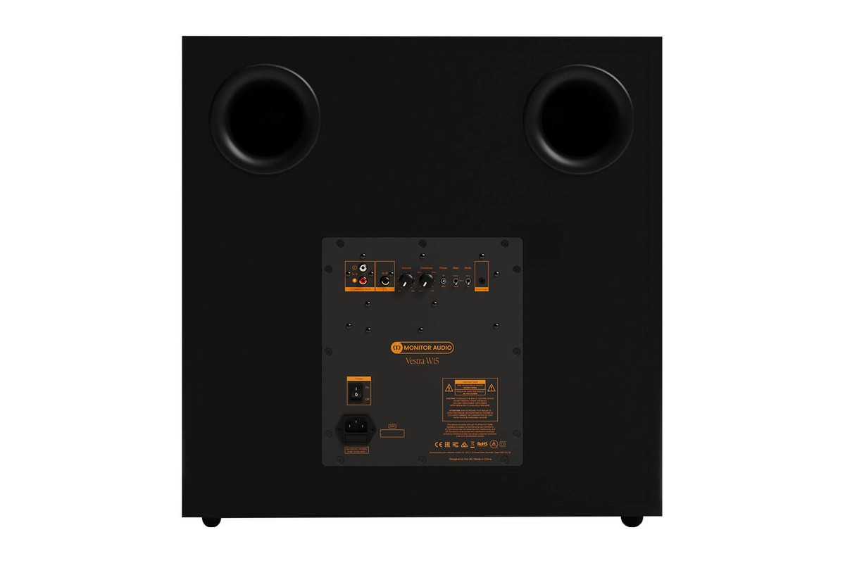 Rear panel with inputs and controls