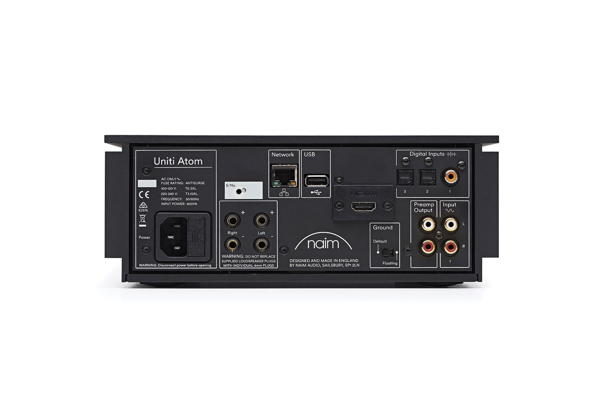 Rear panel with HDMI socket and digital inputs