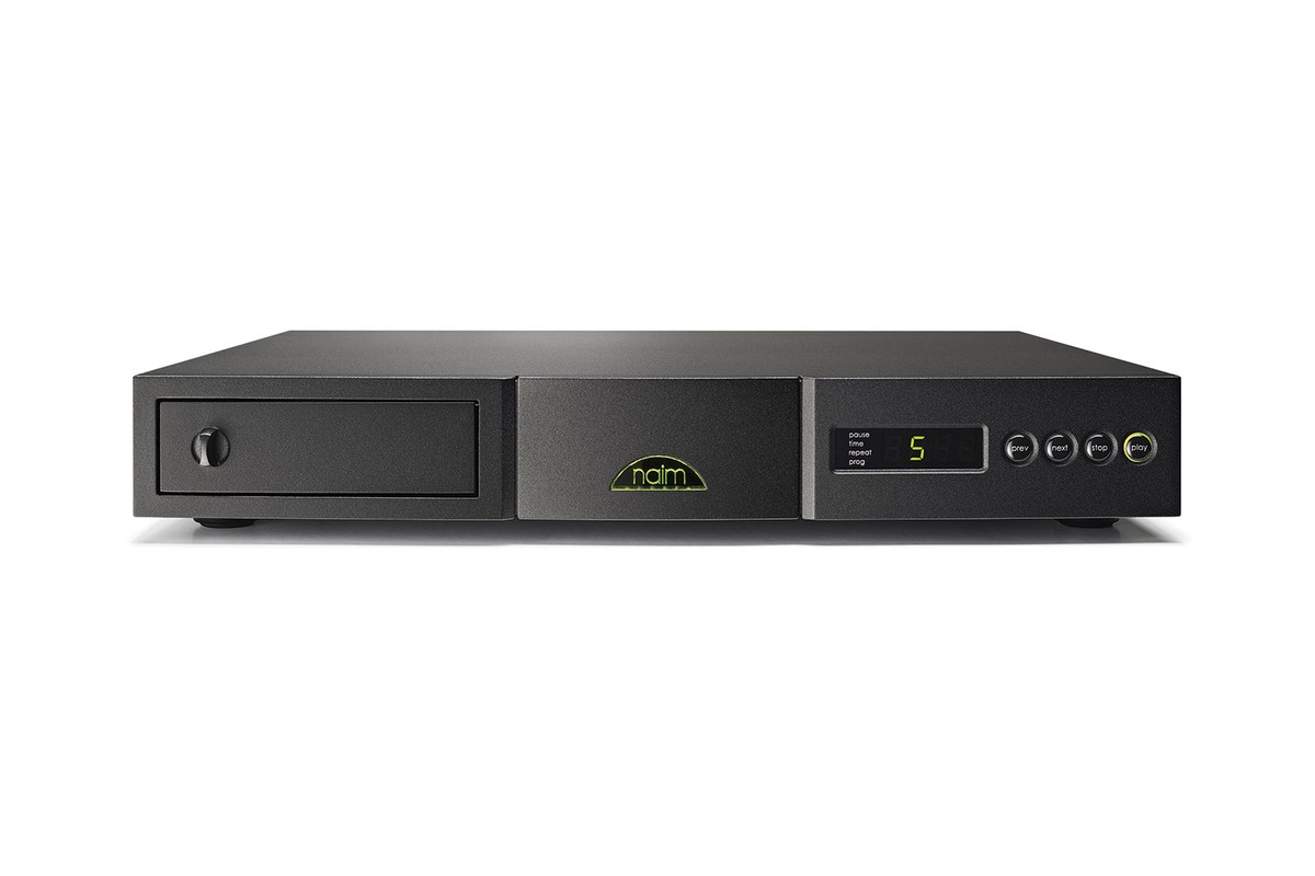 Front panel with drawer, green logo and track display