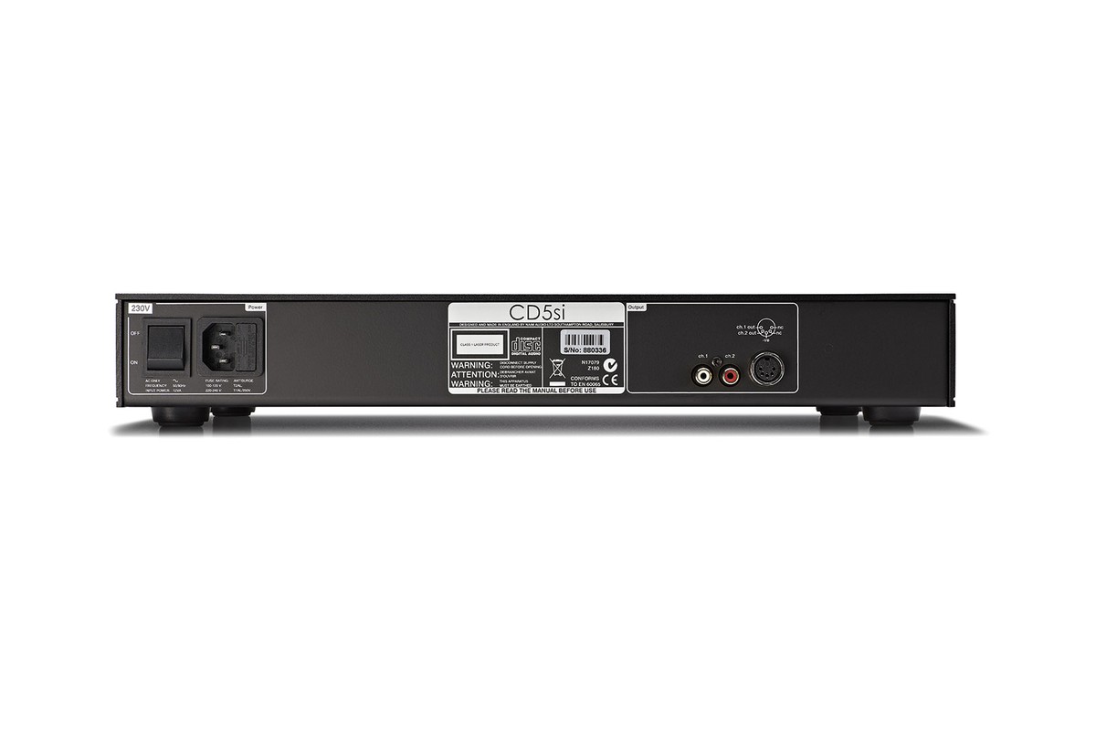 Rear panel with RCA and DIN outputs