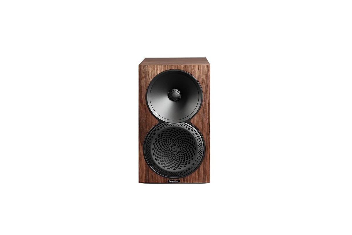 Walnut front baffle with tweeter and mid/bass driver