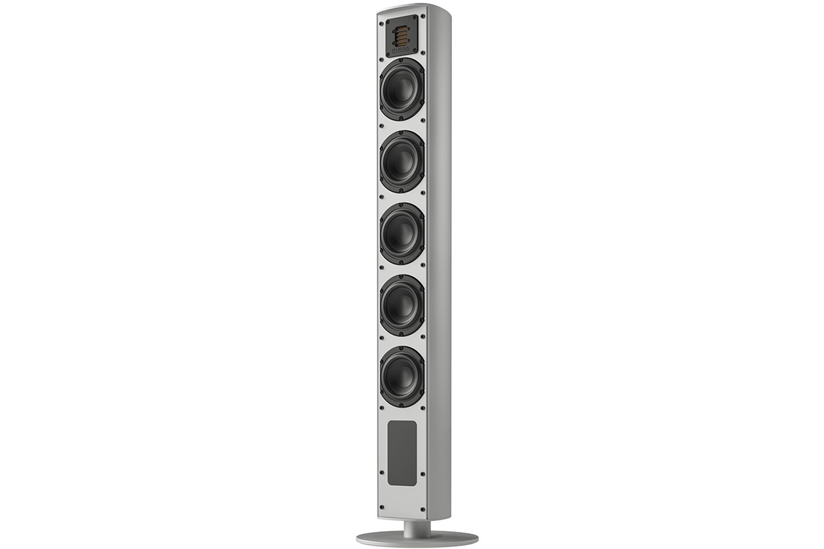 Colonne trois voies en aluminium argent, sans grille