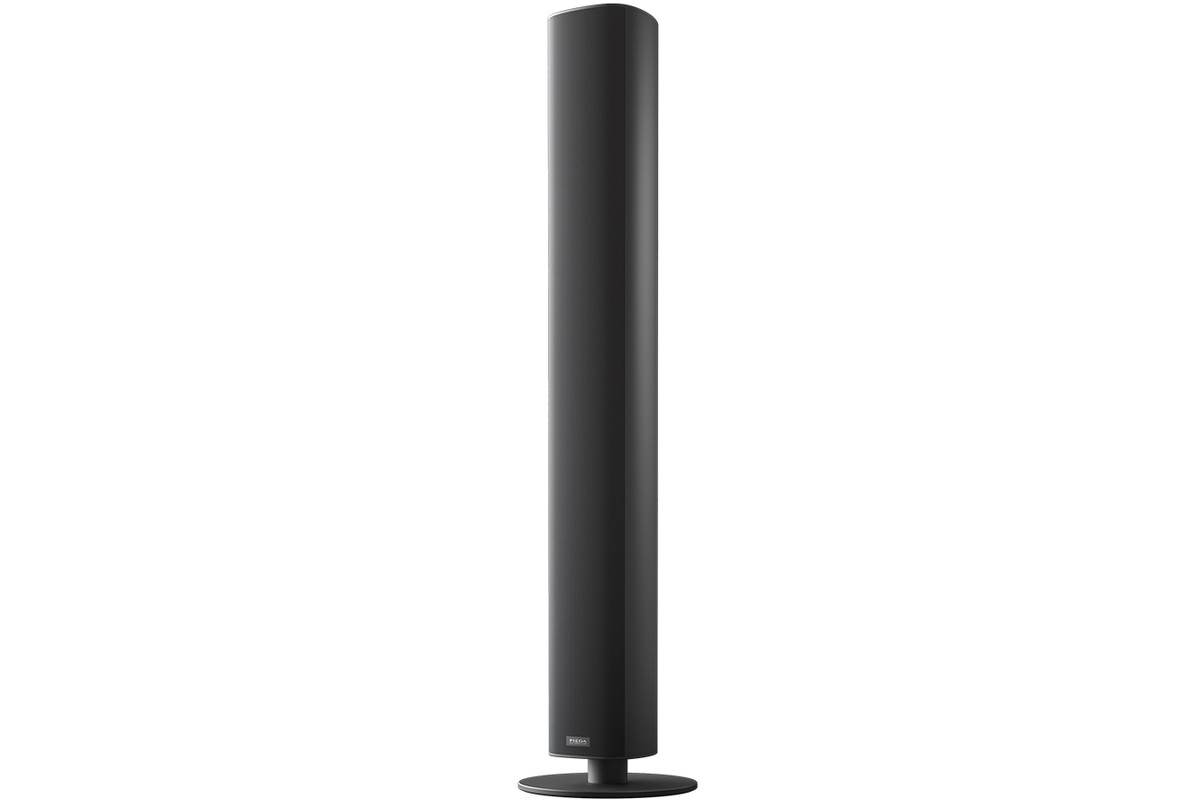 Colonne en aluminium noir anodisé avec grille