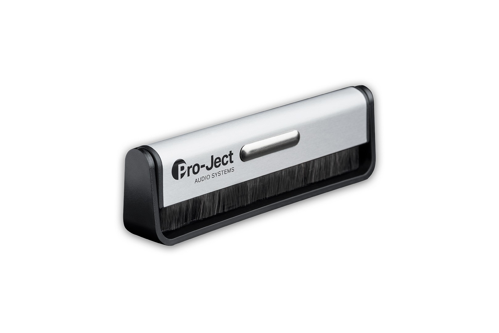 Pro-Ject Brush IT brush holding over a rotating vinyl disc