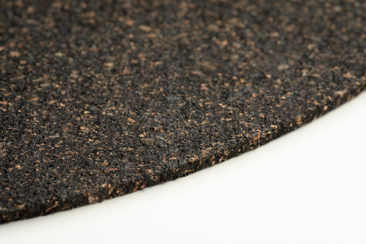 Close-up of the cork and rubber material