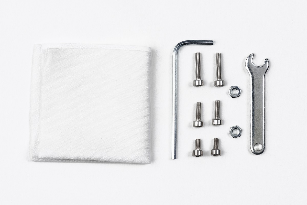 Contents of the set laid out on a white background