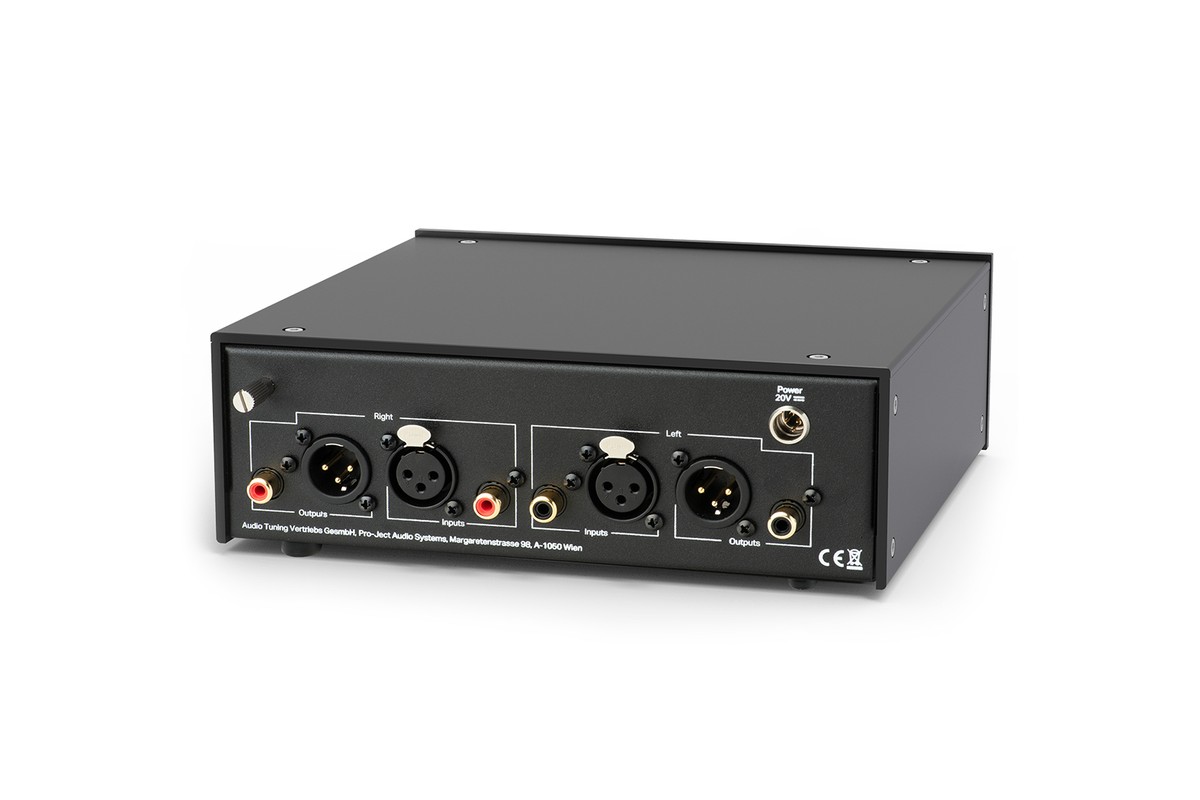 Pannello posteriore nero con prese XLR e RCA