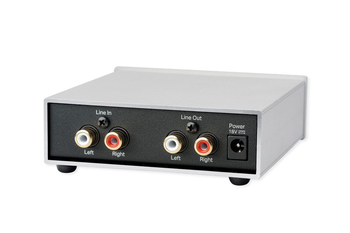 Rear panel with RCA line inputs and outputs