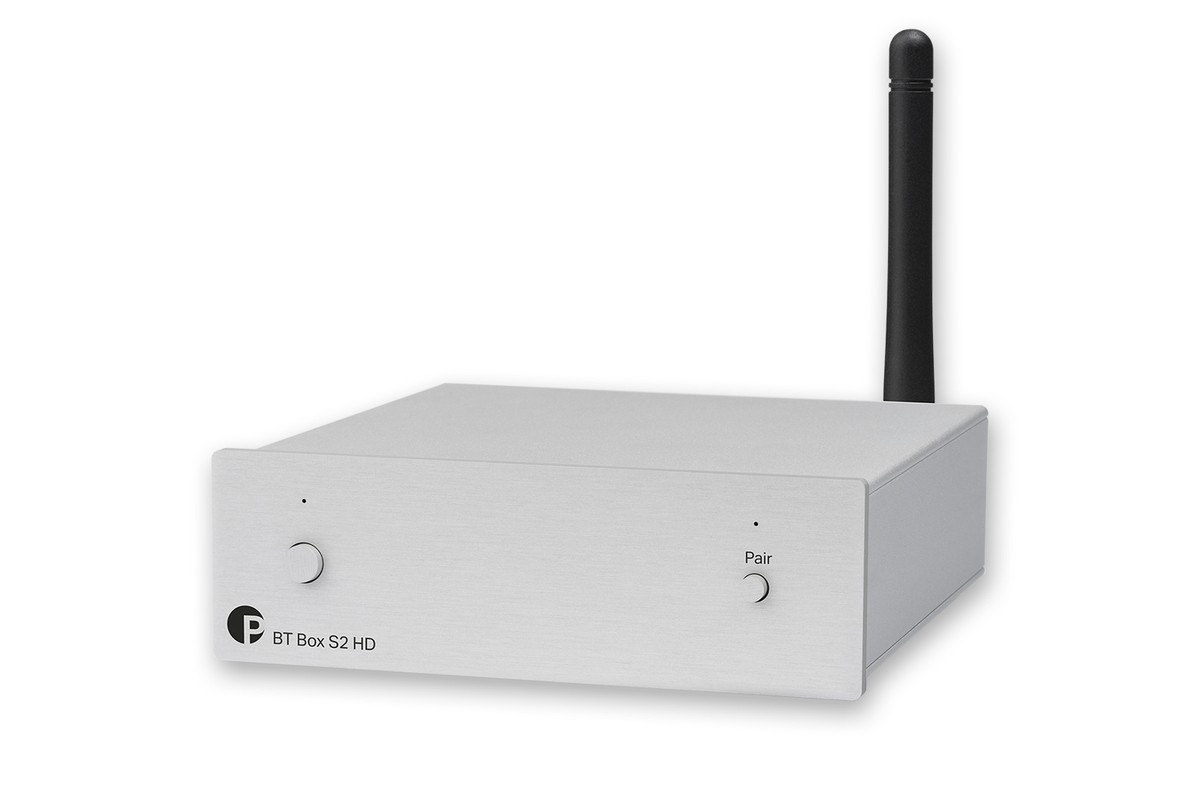 Silberner Bluetooth-Empfänger mit Antenne