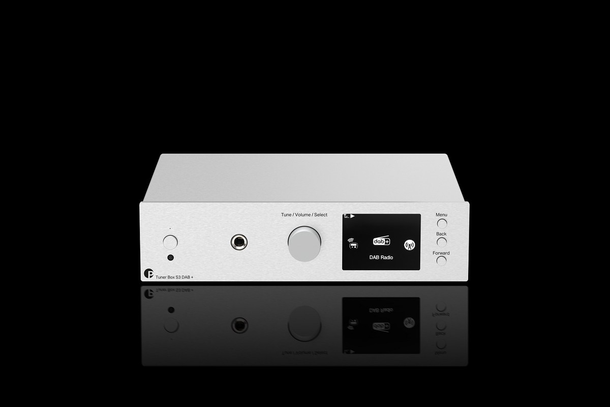 Silver tuner on a black background