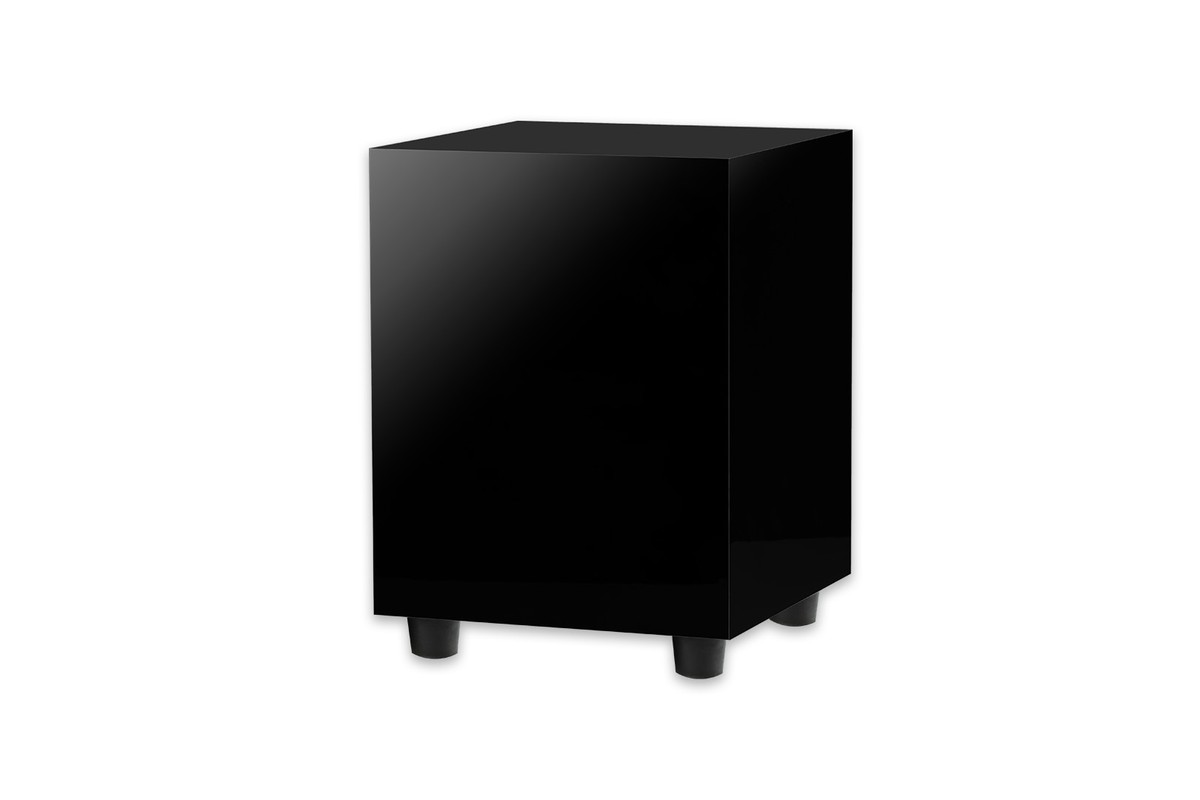 Sub Box 50 E nero lucido su sfondo bianco