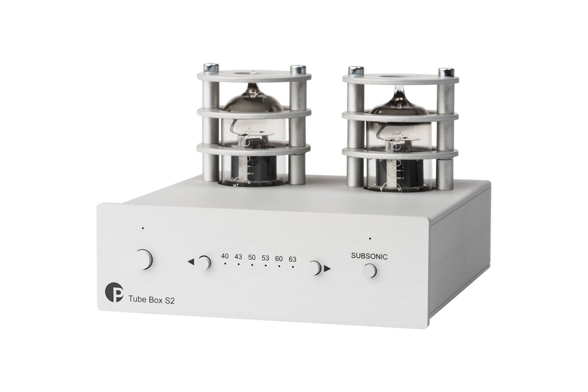 Silver front panel with the two protected tubes